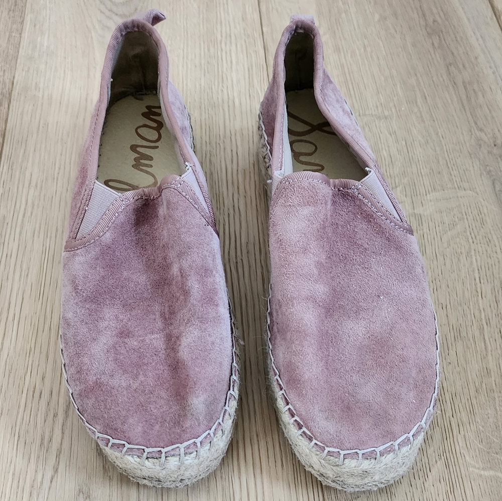 Sam Edelman pink velvet platform shoe